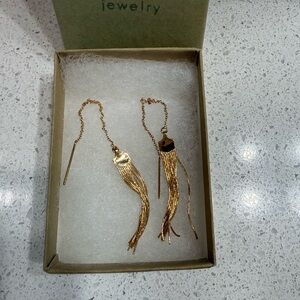 Handmade Gold Tassel Threader Earrings - Women Jewelry